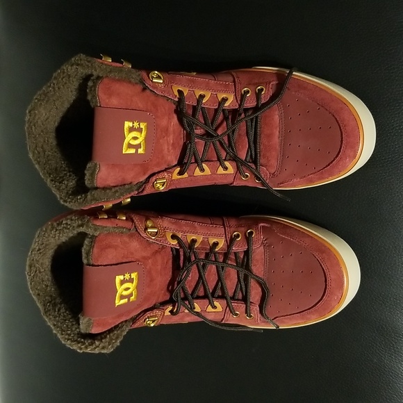DC Men's Hi-top Skateboard Shoes Winter Sneakers Runners / Sz 13 / Brick Red - Picture 3 of 17
